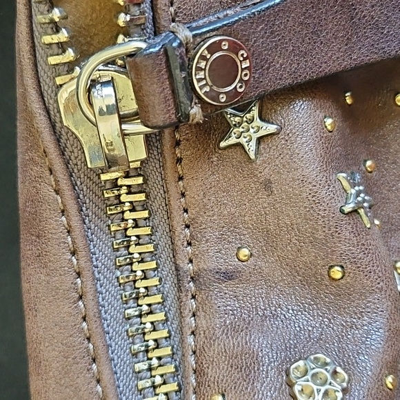 Jimmy Choo Studded Sky Zodiac Hobo Bag Brown Vitello Leather W/Orig. COA #00KE4C - Picture 15 of 15